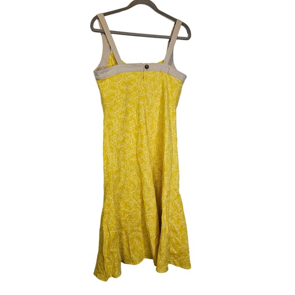 Patagonia 12 Organic Cotton Hemp Yellow Floral Sun Dress Outdoor Gorpcore - Picture 3 of 4